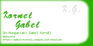 kornel gabel business card